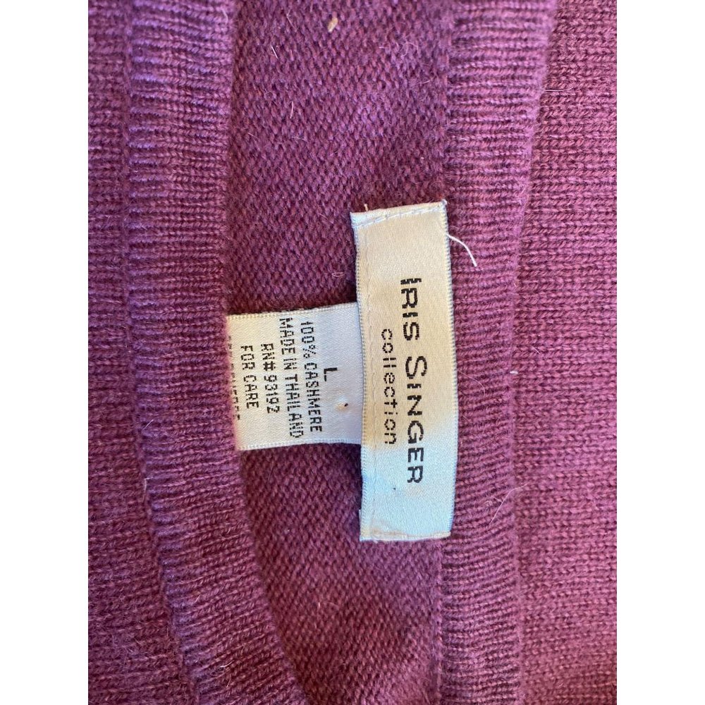 Large Iris Singer Collection 100% Cashmere Sweater - image 3